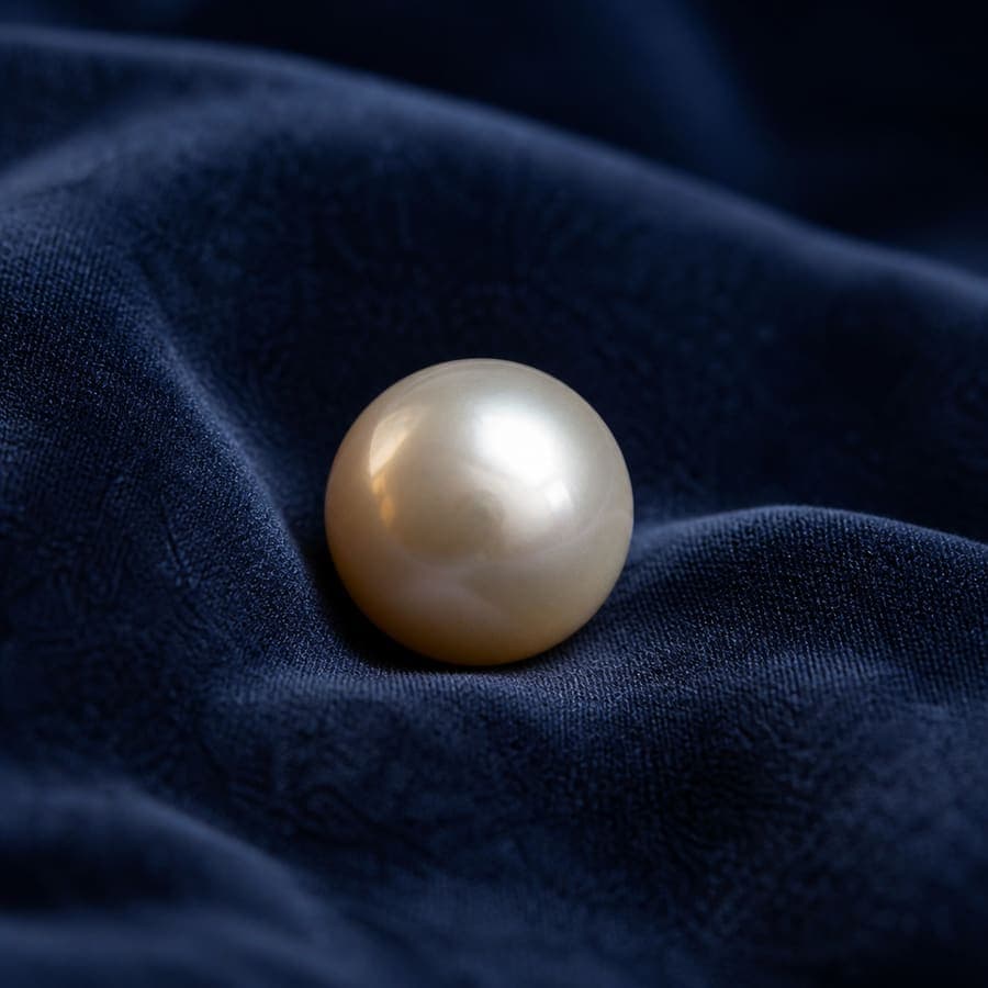A single pearl on dark cloth, suggesting the lodge name